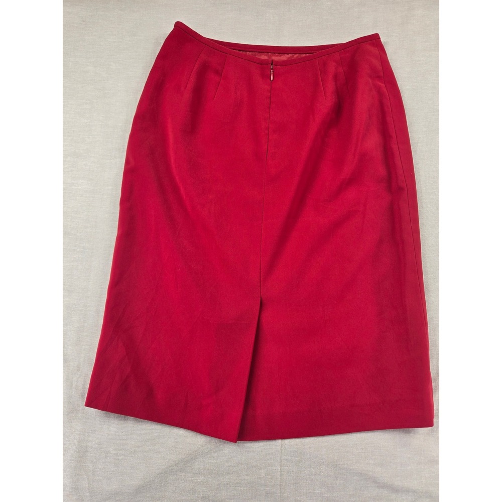 Le Suit Womens Red Polyester Lined Pencil Skirt Size 8 Solid Professional Skirt - Picture 5 of 7
